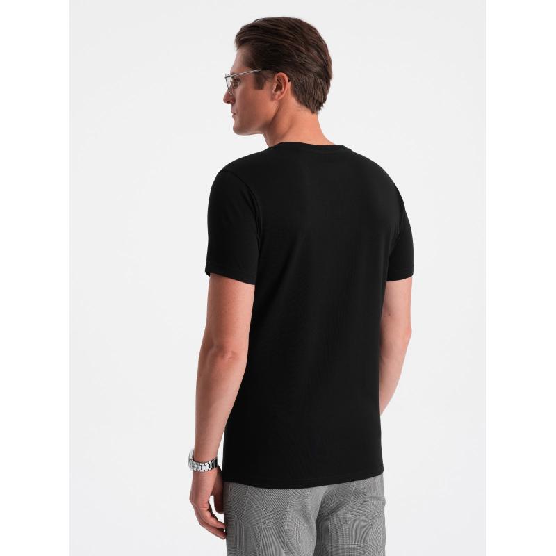 Pánské tričko V-NECK s elastanem V3 OM-TSCT-0106 černé