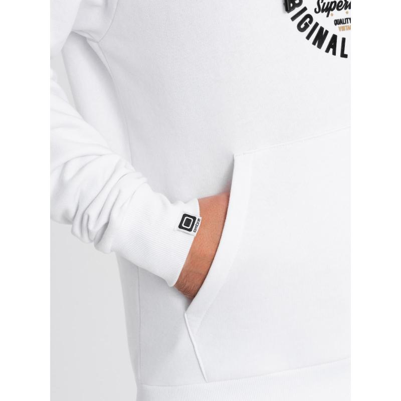 Férfi kapucnis pulóver kengurumintával V1 OM-SSPS-0151 fehér