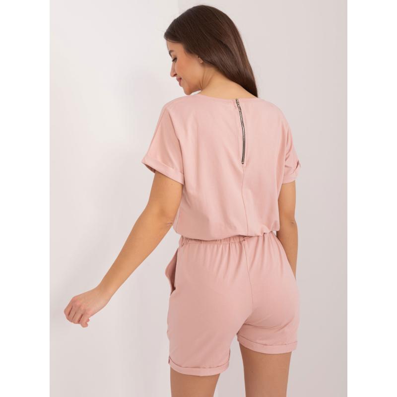 Női kezeslábas rugalmas derékkal PASS világos rózsaszínű