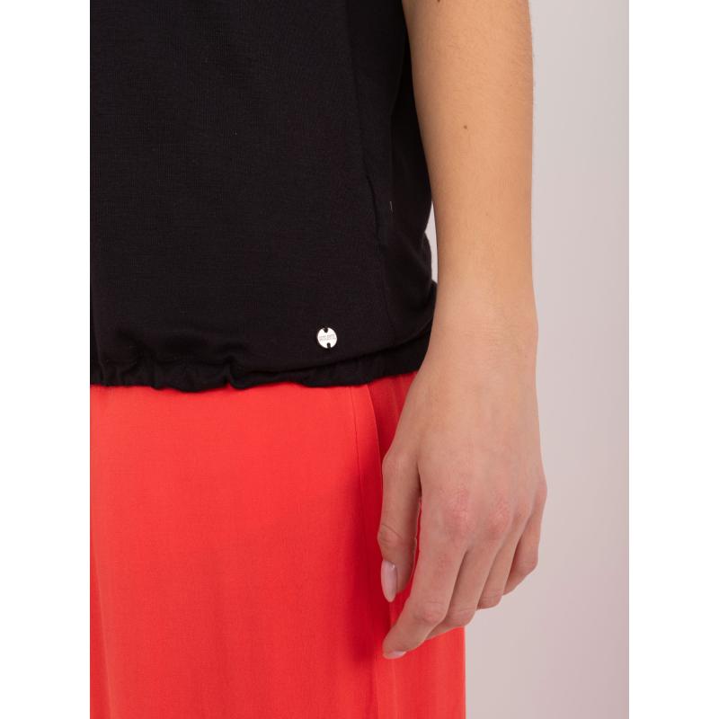 Női blúz szegéllyel SUBLEVEL fekete