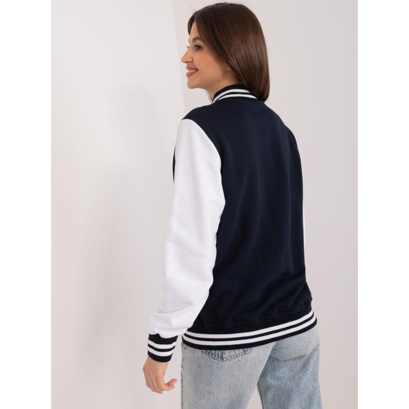 Női pamut baseball pulóver SPORT tengerészkék