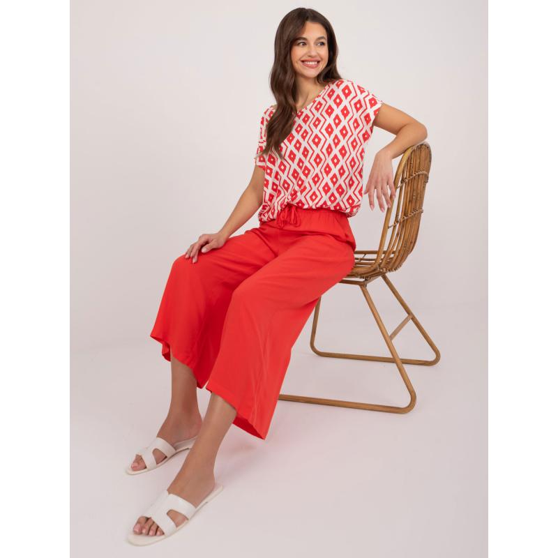 Dámské kalhoty z látky SUBLEVEL korálové  