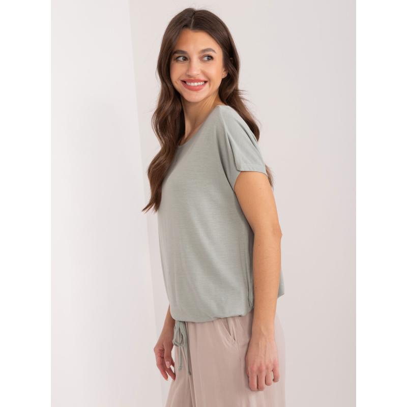 Dámská halenka s kulatým výstřihem SUBLEVEL khaki 