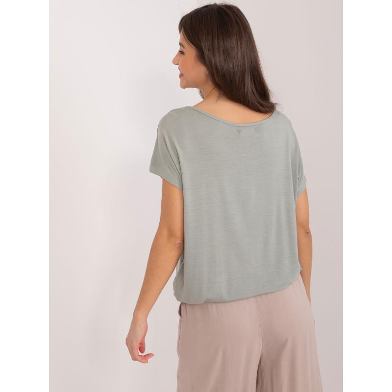 Dámská halenka s kulatým výstřihem SUBLEVEL khaki 