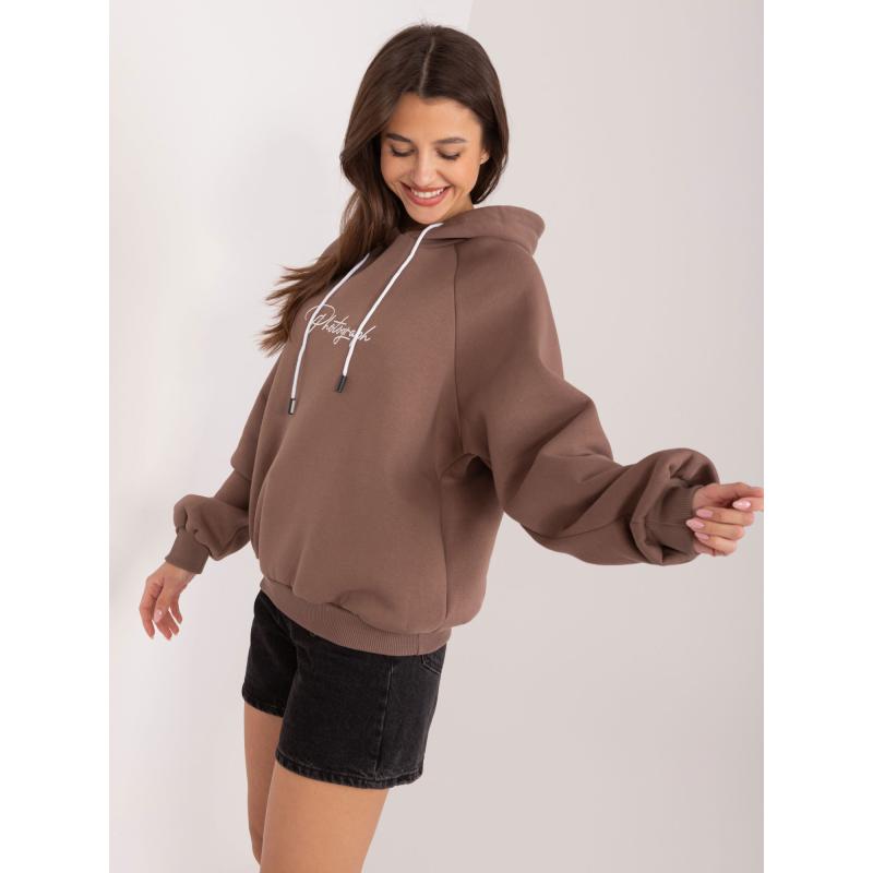 Dámská mikina s kapucí WARA hnědá 