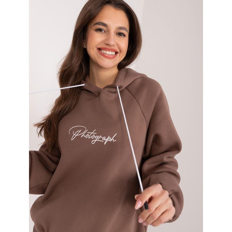 Dámská mikina s kapucí WARA hnědá 