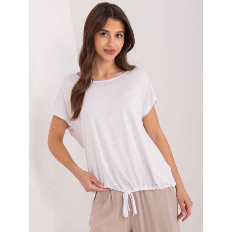 Női rövid ujjú blúz SUBLEVEL fehér