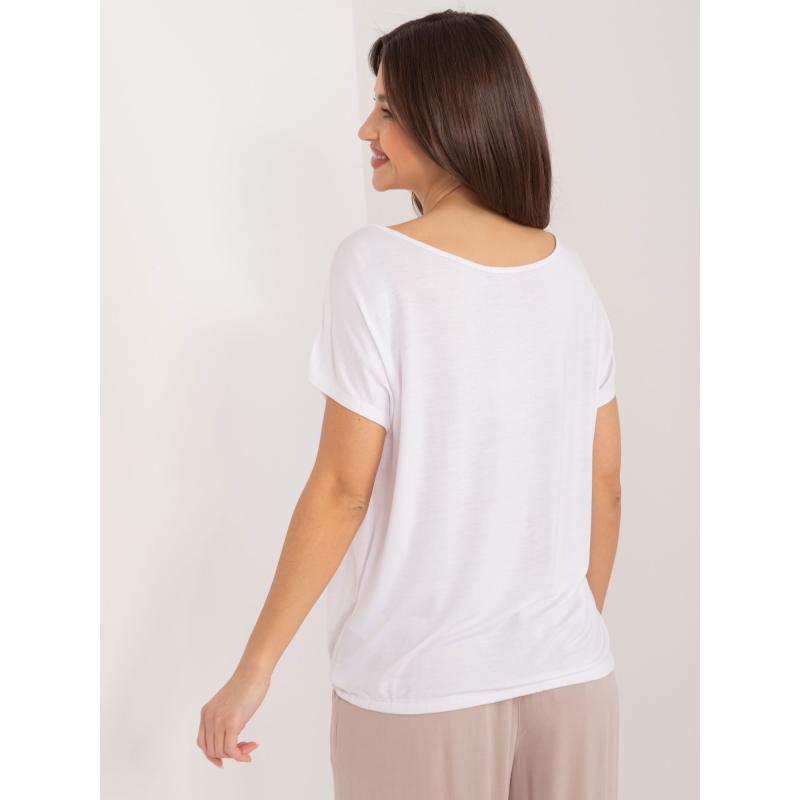 Női rövid ujjú blúz SUBLEVEL fehér