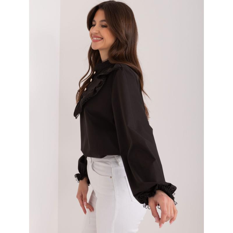 Női ing állógallérral YMA fekete