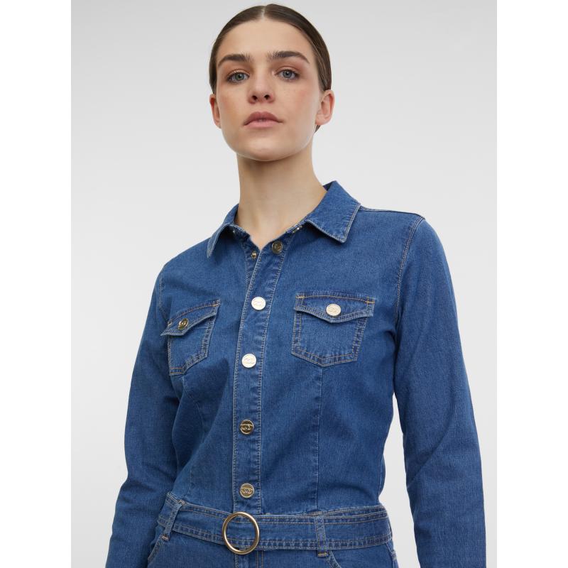 Kék női farmer overall