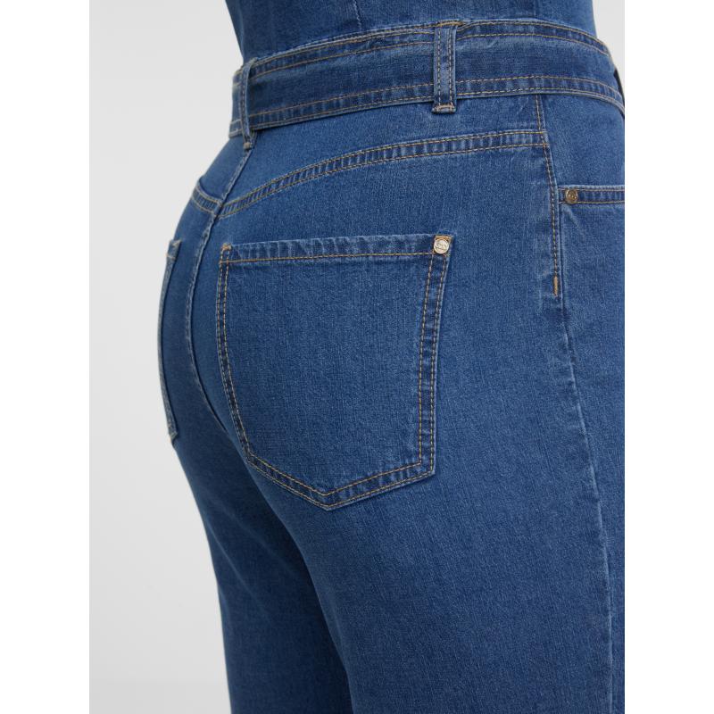 Kék női farmer overall