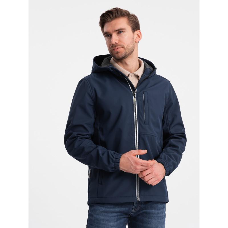 Férfi SOFTSHELL dzseki fleece V5 OM-JANP-0137 sötétkék