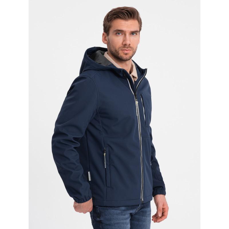 Férfi SOFTSHELL dzseki fleece V5 OM-JANP-0137 sötétkék