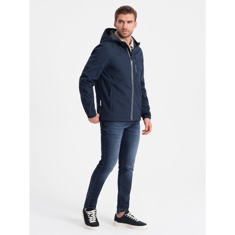 Férfi SOFTSHELL dzseki fleece V5 OM-JANP-0137 sötétkék