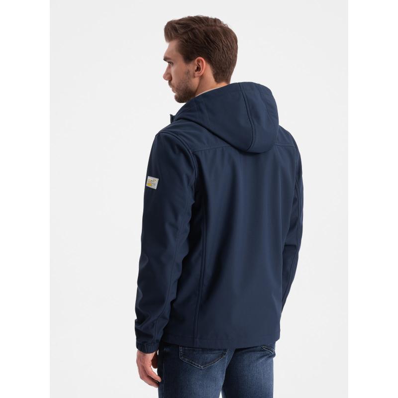 Férfi SOFTSHELL dzseki fleece V5 OM-JANP-0137 sötétkék