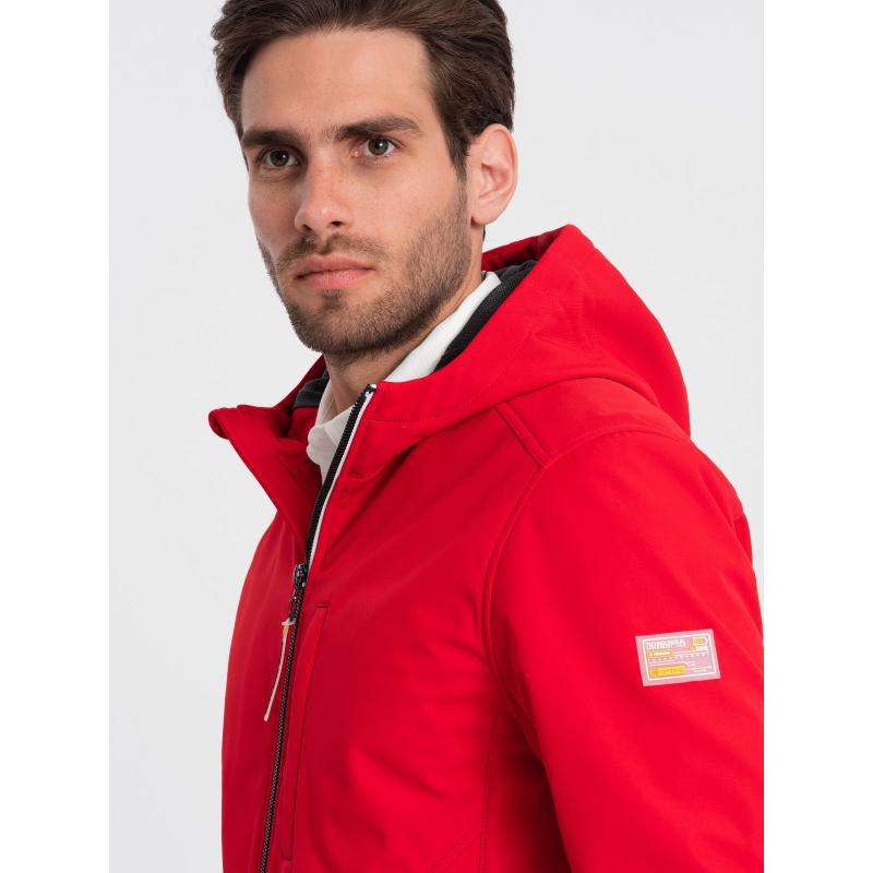 Pánska bunda SOFTSHELL s fleecom V6 OM-JANP-0137 červená