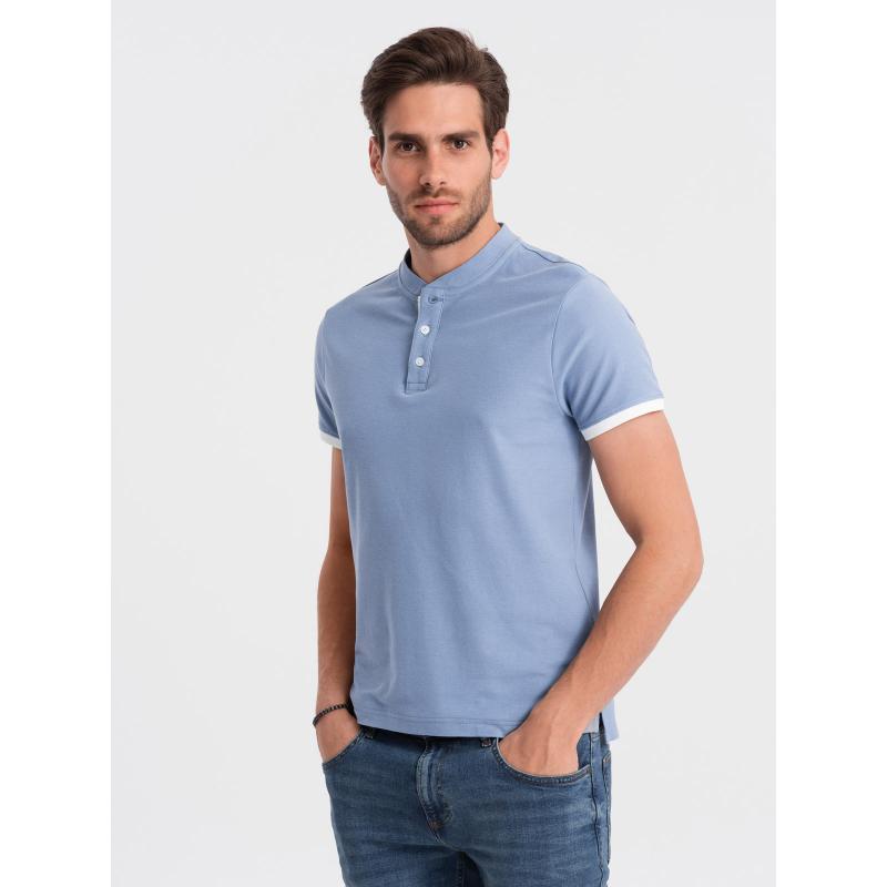 Férfi gallér nélküli pólóing V3 OM-TSCT-0156 kék