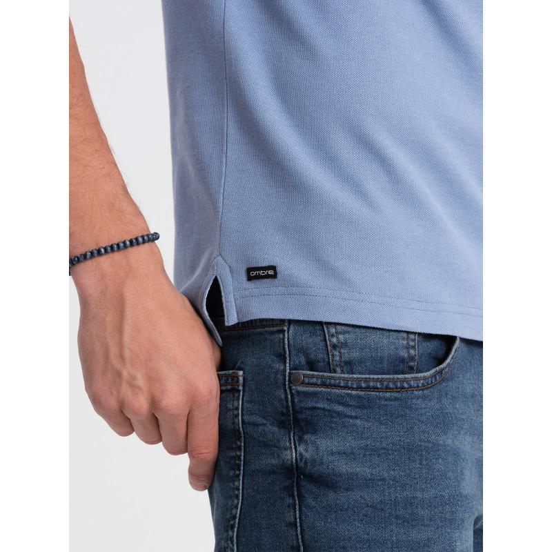 Férfi gallér nélküli pólóing V3 OM-TSCT-0156 kék