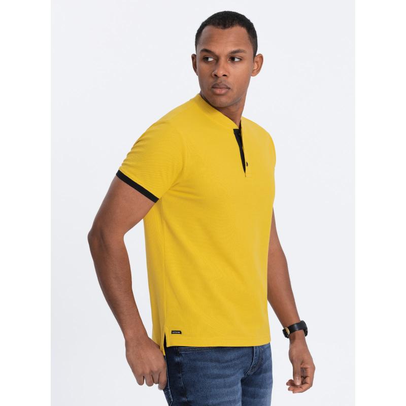 Férfi gallér nélküli pólóing V9 OM-TSCT-0156 sárga