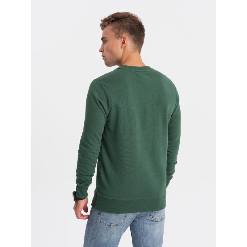 Férfi nyomott kapucnis pulóver V2 OM-SSPS-0156 zöld