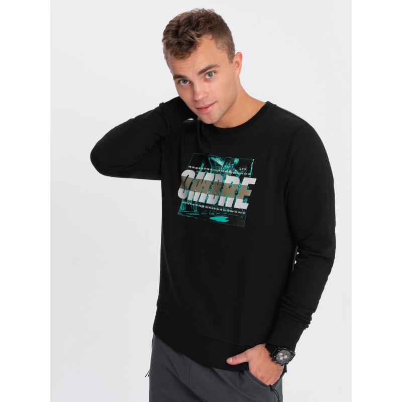 Pánska mikina s potlačou V3 OM-SSPS-0156 čierna