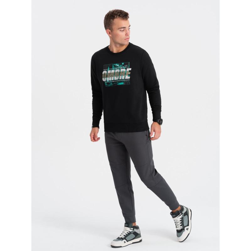 Pánska mikina s potlačou V3 OM-SSPS-0156 čierna