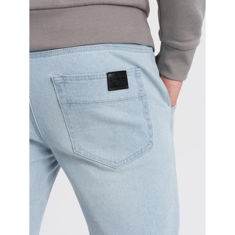 Pánské džínové kalhoty JOGGER s otěrem V1 OM-PADJ-0150 světle modré 