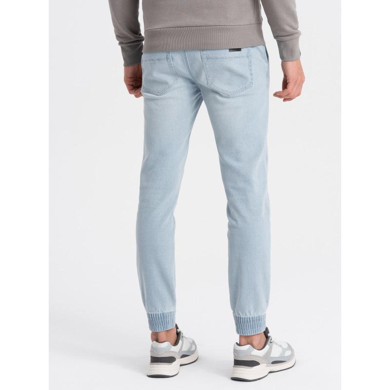 Pánské džínové kalhoty JOGGER s otěrem V1 OM-PADJ-0150 světle modré 