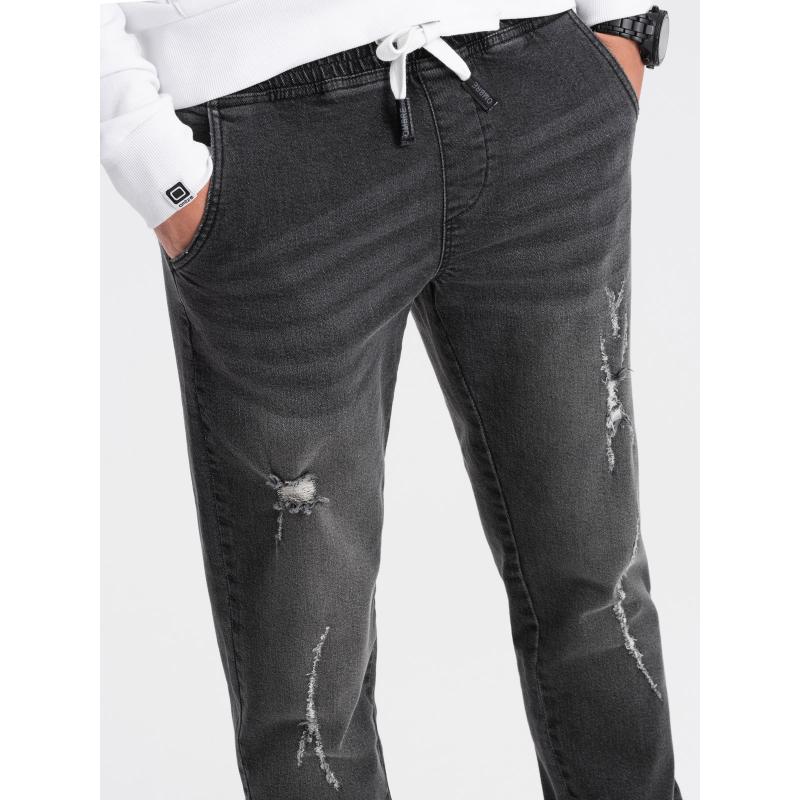 JOGGER férfi farmer nadrág kopásnyomokkal V2 OM-PADJ-0150 OM-PADJ-0150 fekete