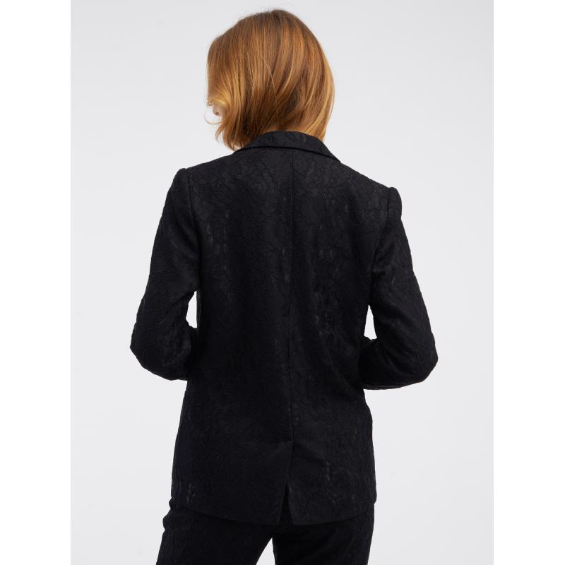 Černé dámské vzorované sako
