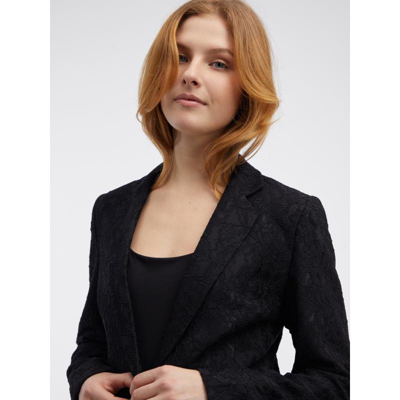 Černé dámské vzorované sako
