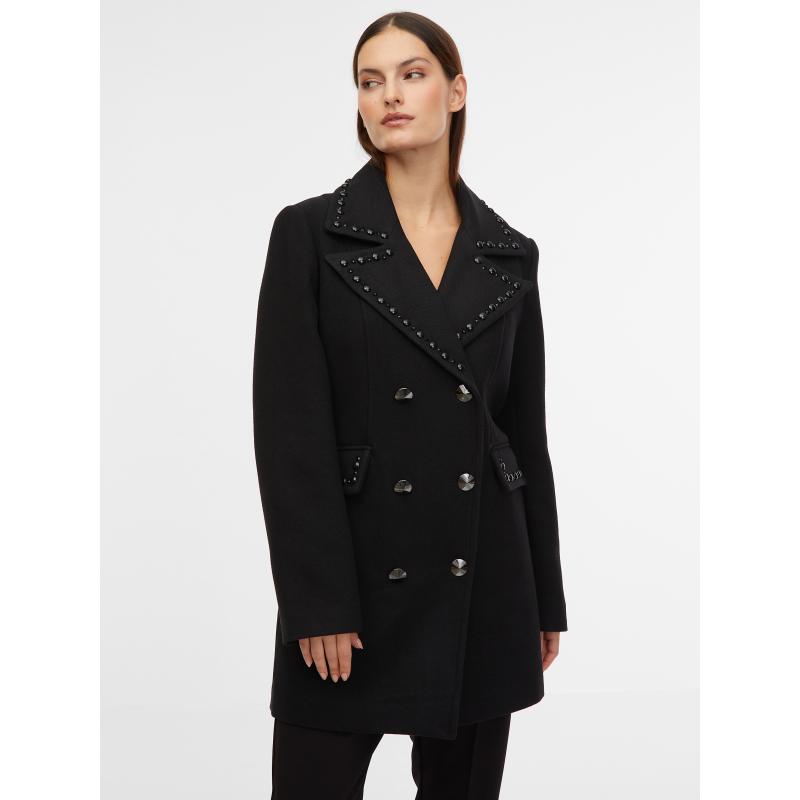 Fekete női gyapjúkabát