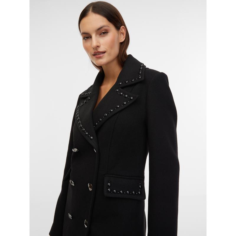 Fekete női gyapjúkabát