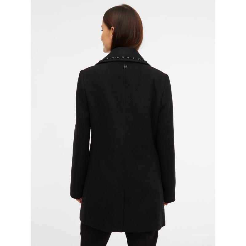 Fekete női gyapjúkabát