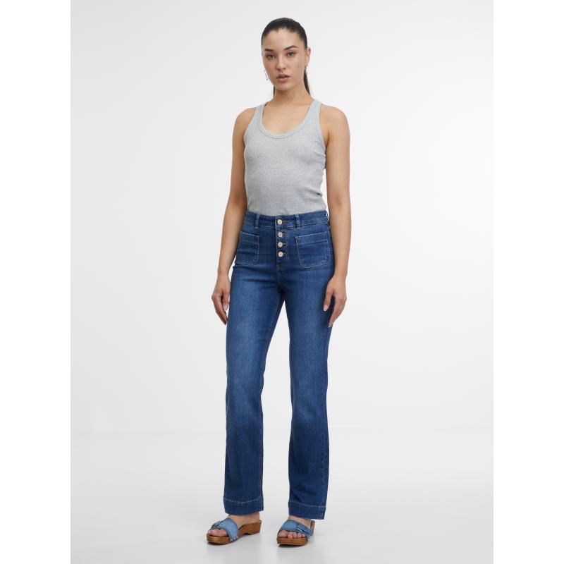 Sötétkék női bootcut farmer