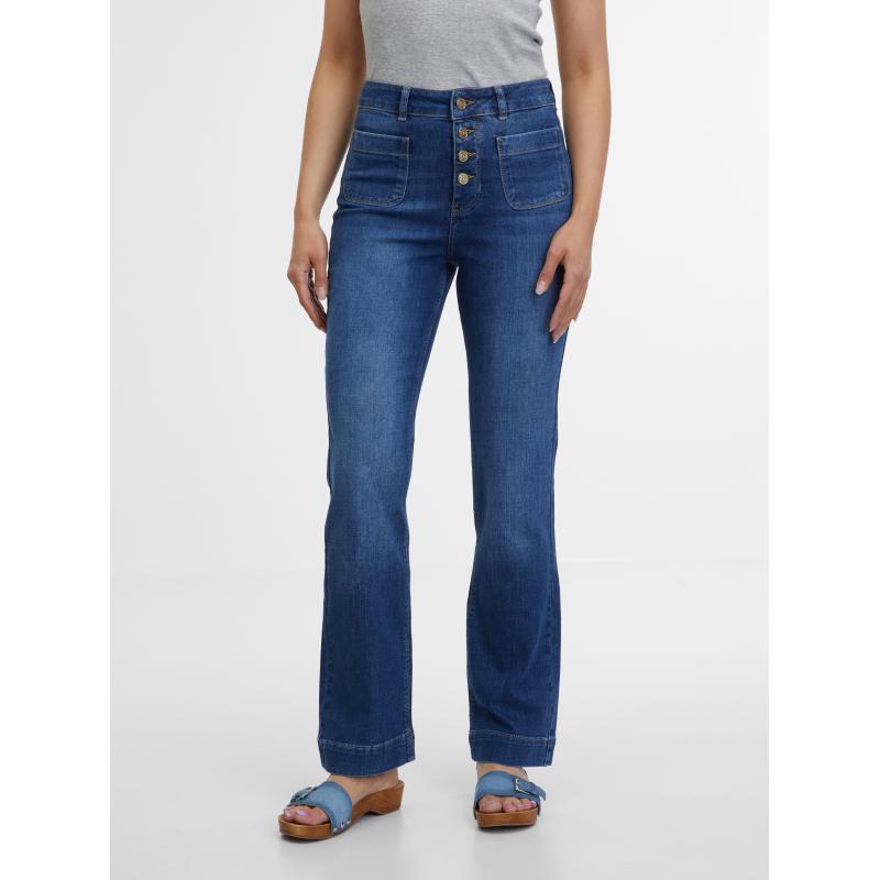 Sötétkék női bootcut farmer