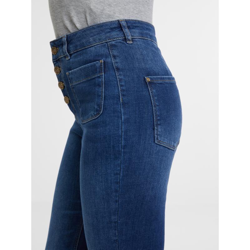 Sötétkék női bootcut farmer