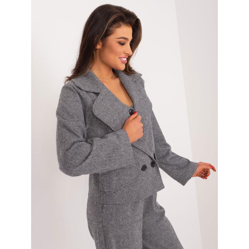 Női kabát VIRA fekete-szürke