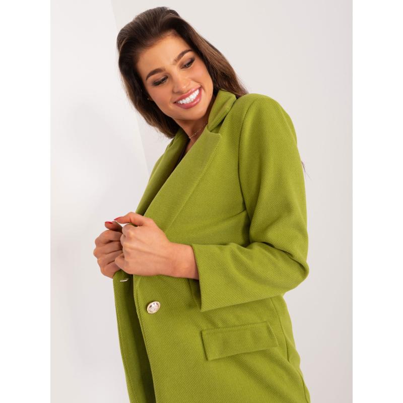 Dámské sako s podšívkou UNA olivově zelené  