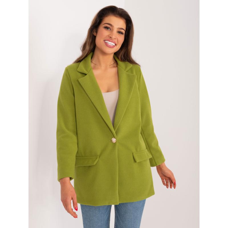 Dámské sako s podšívkou UNA olivově zelené  