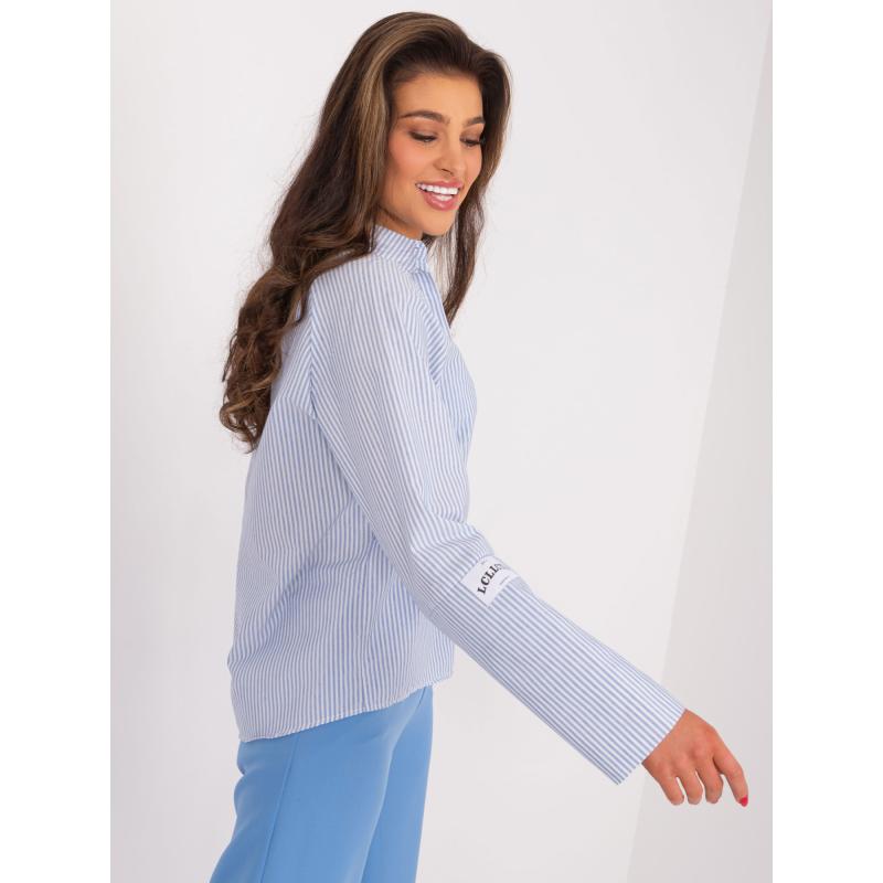 Női zsebes ing LASA világoskék és fehér