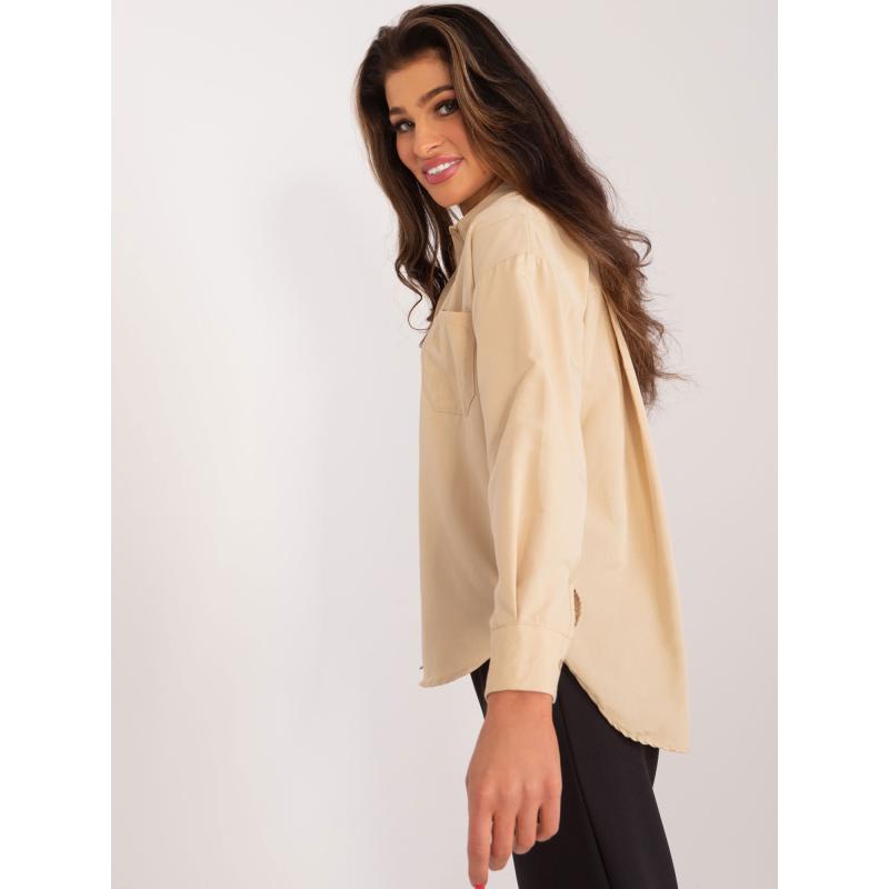 Női nyitott nyakú ing OKA bézs