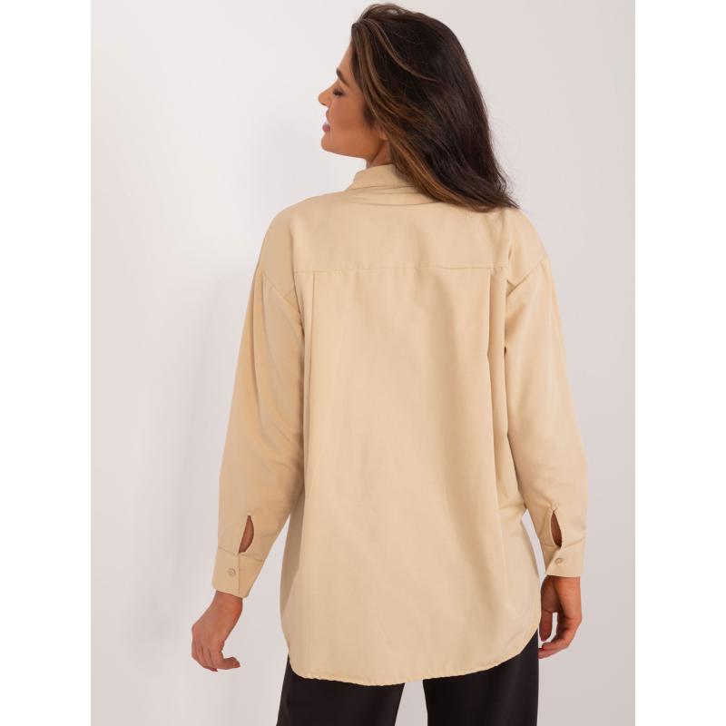 Női nyitott nyakú ing OKA bézs