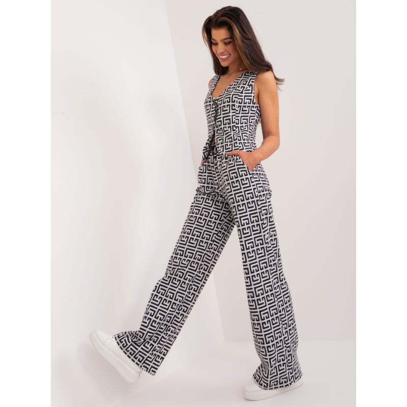 Dámské kalhoty s rovnými nohavicemi ORA šedočerné 