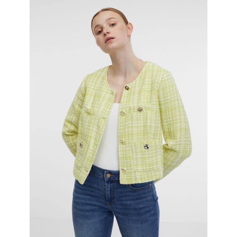 Világoszöld női tweed kabát