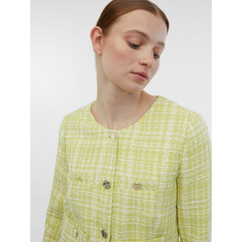 Világoszöld női tweed kabát