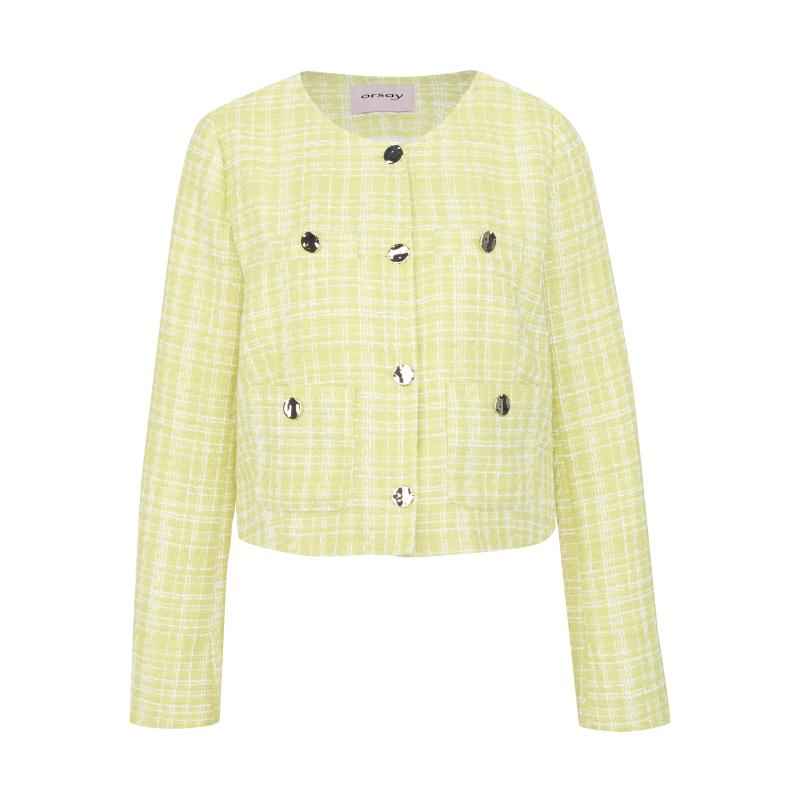 Világoszöld női tweed kabát