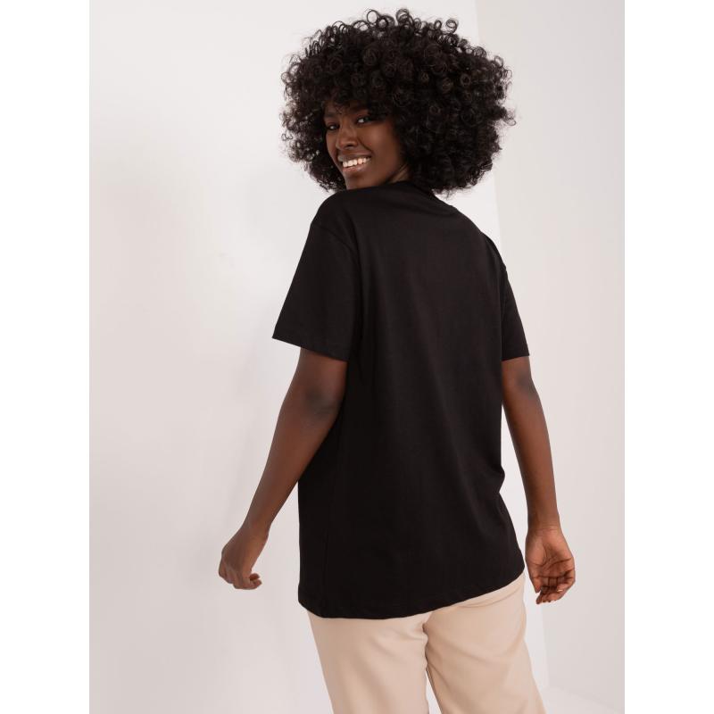 Dámské tričko s kamínkovou aplikací BES černé