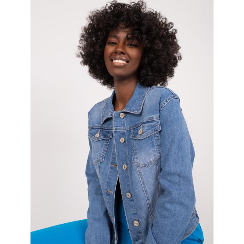 Dámská bunda s knoflíky JEANS modrá