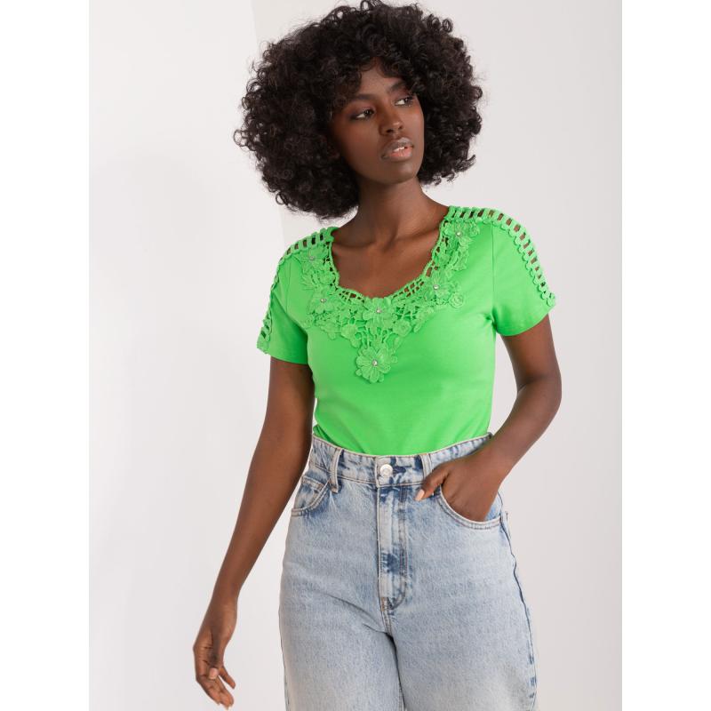 Dámská halenka s krajkou KIR světle zelená